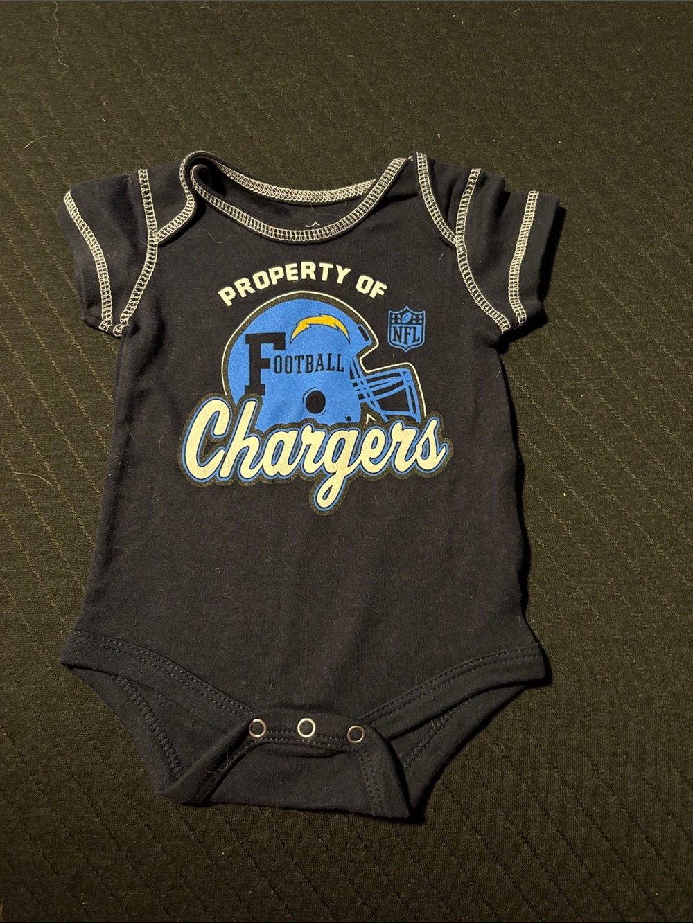 NFL Chargers Black and Blue Baby One-Piece Bodysuit